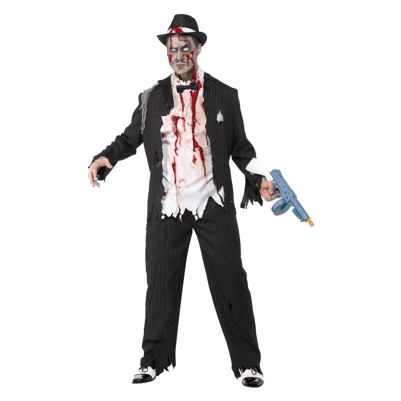 Costumes Australia Zombie Gangster Costume Black Adult_1