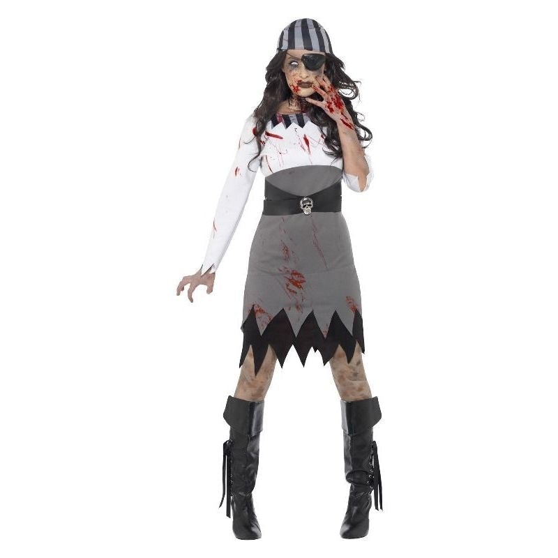 Costumes Australia Zombie Pirate Lady Costume Grey_1