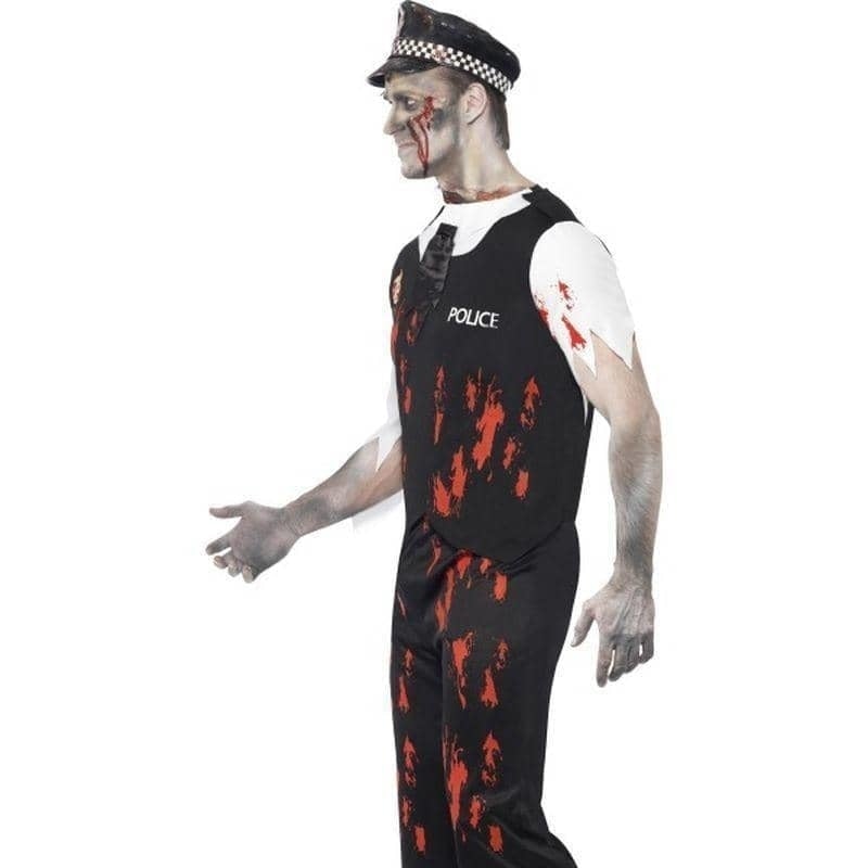 Costumes Australia Zombie Policeman Costume Adult Black Red White_3