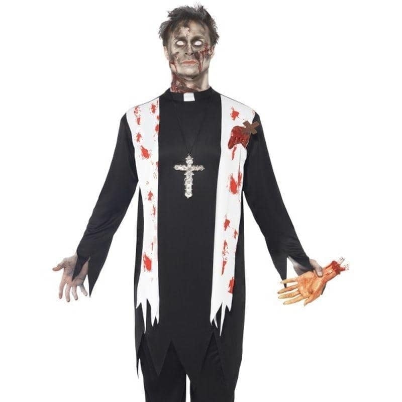 Costumes Australia Zombie Priest Costume Adult Black White_1