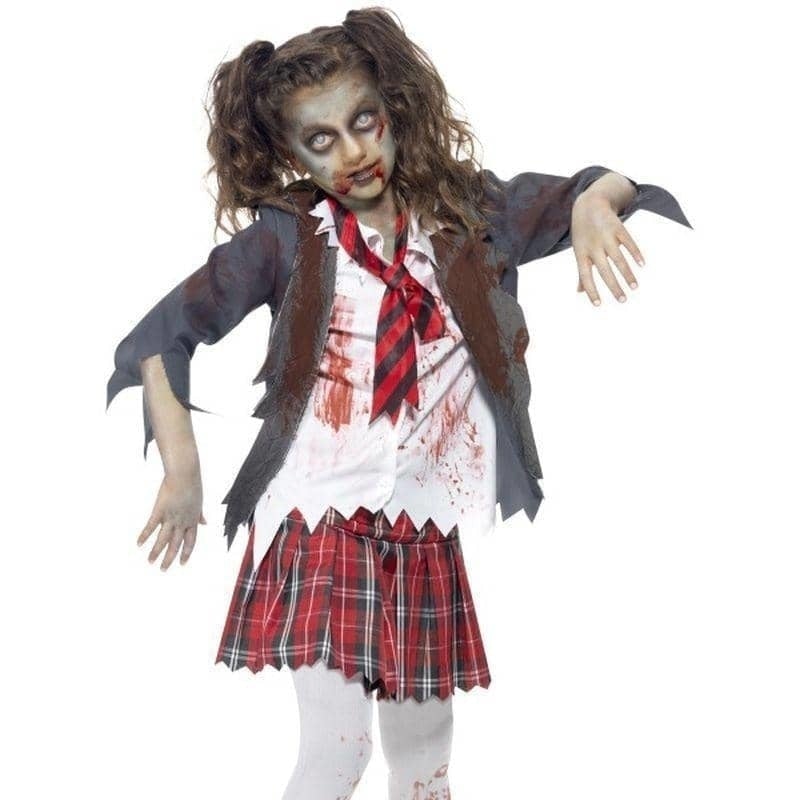 Costumes Australia Zombie School Girl Costume Kids Grey_1