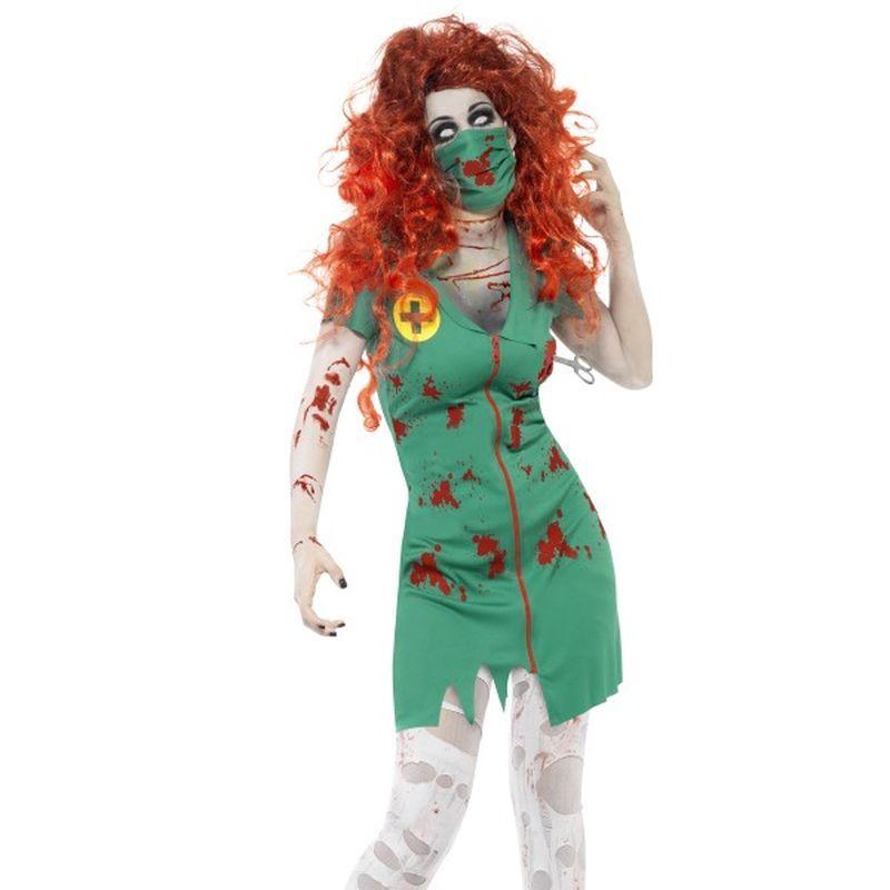 Costumes Australia Zombie Scrub Nurse Costume Adult Green_1