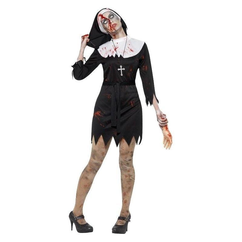 Costumes Australia Zombie Sister Costume Womens Black Nun_2