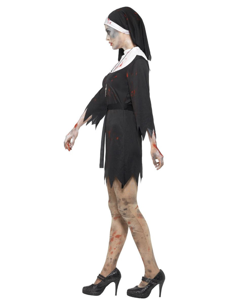 Costumes Australia Zombie Sister Costume Womens Black Nun_3