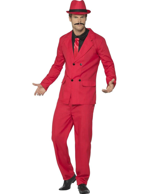 Costumes Australia Zoot Suit Adult Mens Red Gangster Costume_1