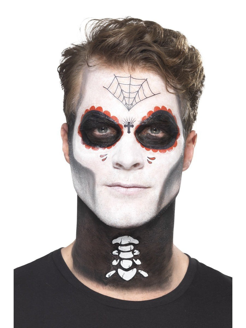 Day Of The Dead Senor Bones Make Up Kit Grease Transfers Face Paint Crayon Tash Applicators