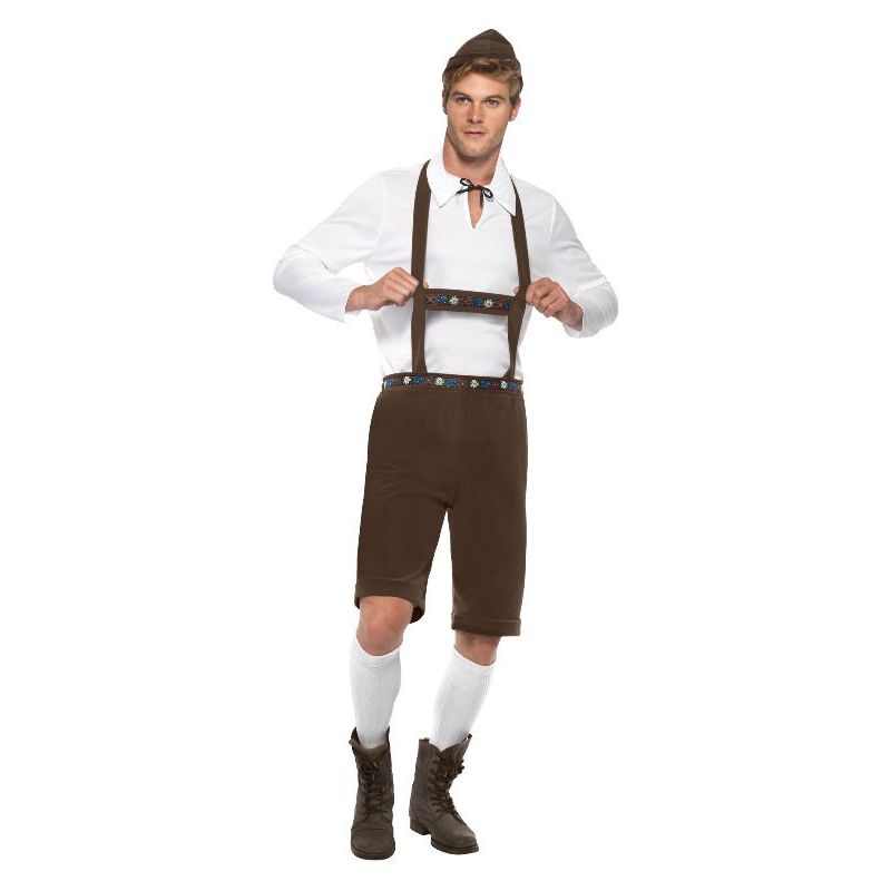 Bavarian Man Costume Adult Brown White