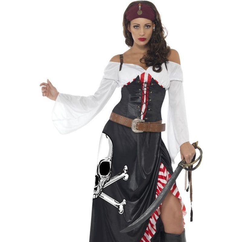 Sultry Swashbuckler - UK Dress 8-10 Womens Black/White