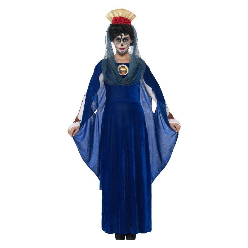 Day Of The Dead Sacred Mary Costume Adult Blue