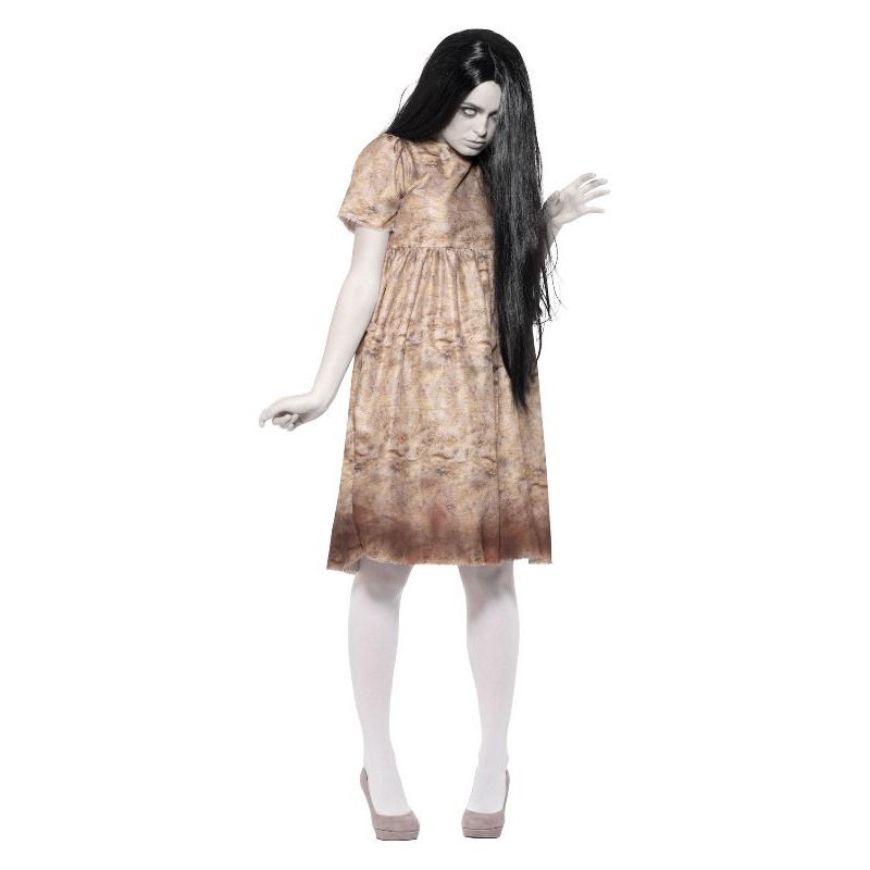 Evil Spirit The Ring Costume Adult Grey Decayed Dress Wig