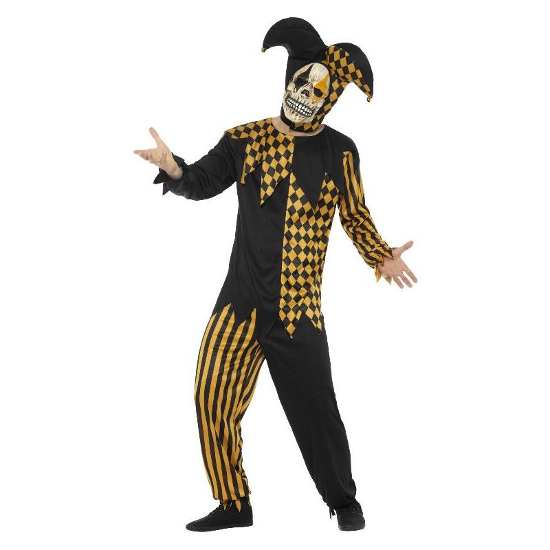 Evil Court Jester Costume Adult Black Gold