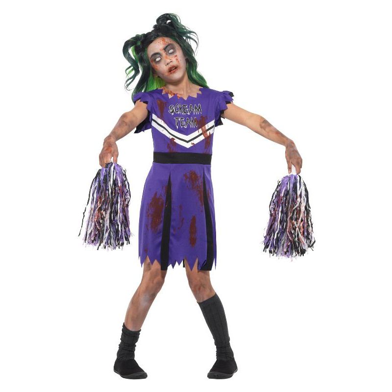 Dark Cheerleader Costume Child Purple Black