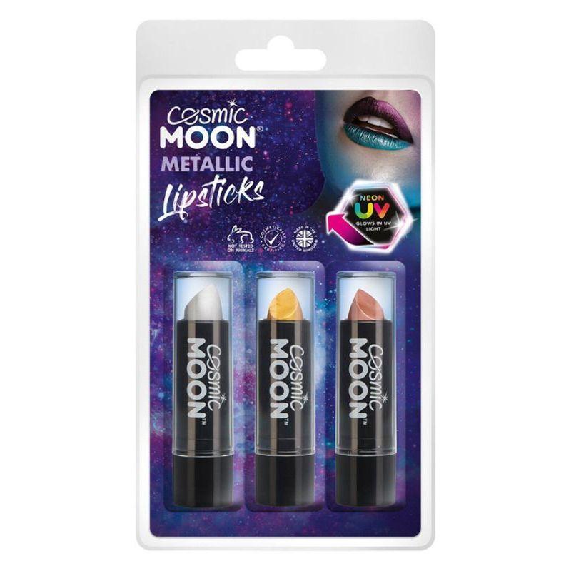 Cosmic Moon Metallic Lipstick Clamshell 3 Pack 5g Costume Make Up